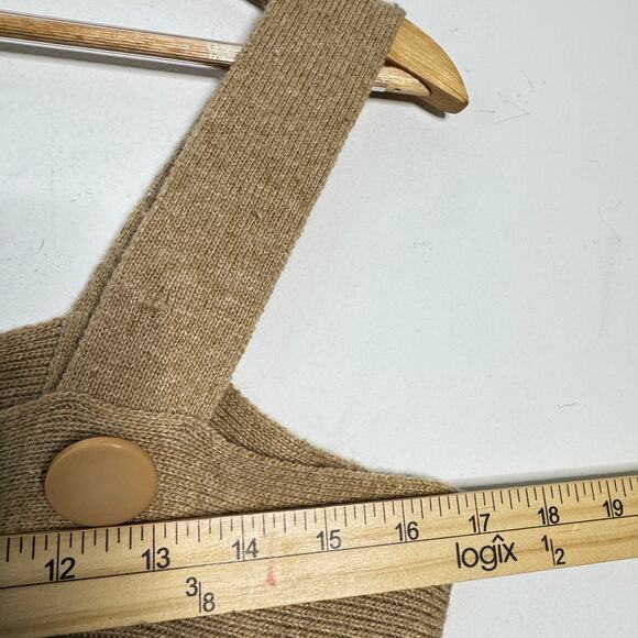 BCBGMaxazria Dress Women XL Tan Apron Style Knit Mini Angora Mini Casual Neutral - Picture 7 of 7